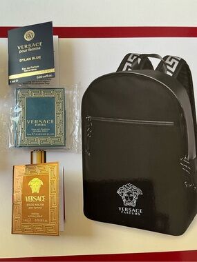 Versace Black Logo Backpack gift sample set